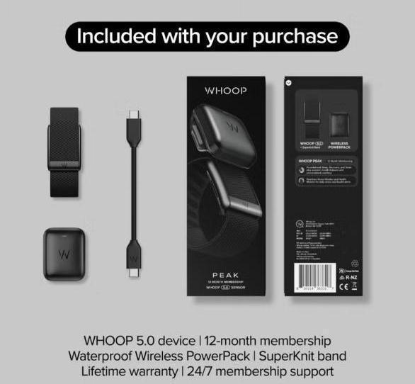 Peak – 12-Month Membership – 5.0 Health and Fitness Wearable – 24/7 Activity and Sleep Tracker with Heart Rate, HRV, Stress Monitor, Personalized Coaching, Healthspan – 14+ Days Battery Life - Peak On