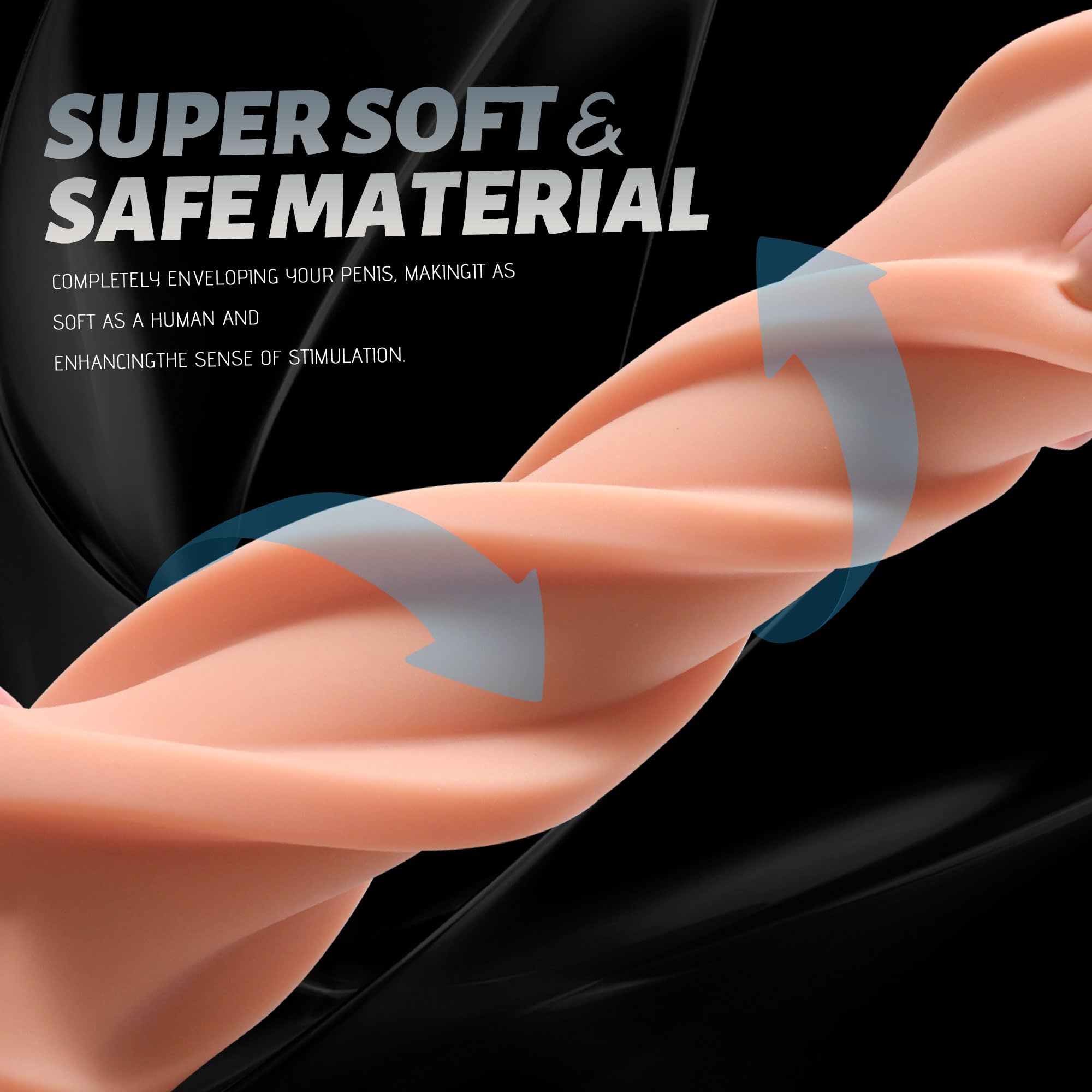 جهاز استمناء واقعي للبالغين، لعبة جنسية ثلاثية الأبعاد ناعمة وواقعية للرجال