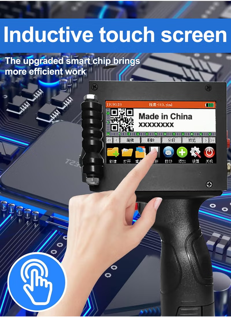 طابعة نفث الحبر المحمولة لطباعة تواريخ انتهاء الصلاحية وأرقام الدفعات ورموز الاستجابة السريعة والرموز الشريطية والشعارات على الكراتين والخشب والقماش والبلاستيك والمعادن