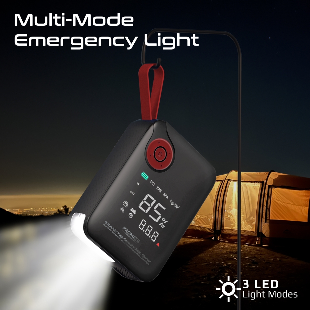جهاز طوارئ 4 في 1 لتشغيل السيارات بقوة 800 أمبير، مزوّد بكمبروسر هواء 150PSI وبطارية 10000mAh، يشحن عبر USB وType-C، مع كشاف LED قوي، مثالي للسيارات، الدفع الرباعي، والدراجات النارية — الحل الذكي على جهاز طوارئ 4 في 1 لتشغيل السيارات بقوة 800 أمبير، مزوّد بكمبروسر هواء 150PSI وبطارية 10000mAh، يشحن عبر USB وType-C، مع كشاف LED قوي، مثالي للسيارات، الدفع الرباعي، والدراجات النارية — الحل الذكي على