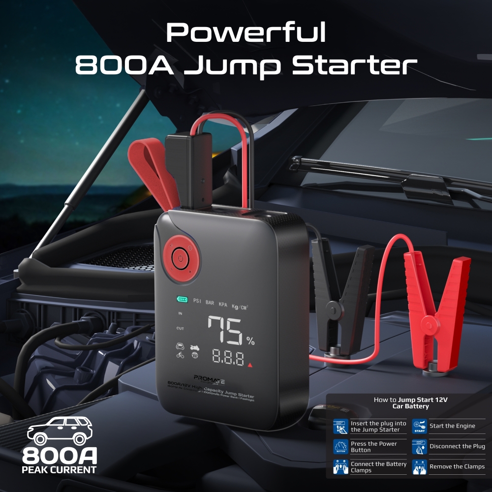 جهاز طوارئ 4 في 1 لتشغيل السيارات بقوة 800 أمبير، مزوّد بكمبروسر هواء 150PSI وبطارية 10000mAh، يشحن عبر USB وType-C، مع كشاف LED قوي، مثالي للسيارات، الدفع الرباعي، والدراجات النارية — الحل الذكي على جهاز طوارئ 4 في 1 لتشغيل السيارات بقوة 800 أمبير، مزوّد بكمبروسر هواء 150PSI وبطارية 10000mAh، يشحن عبر USB وType-C، مع كشاف LED قوي، مثالي للسيارات، الدفع الرباعي، والدراجات النارية — الحل الذكي على
