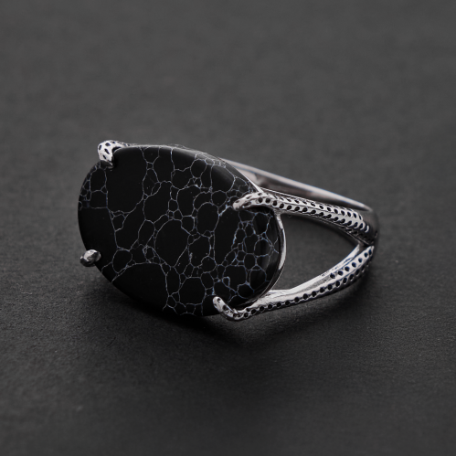 خاتم ملكي فضة عيار 925 بمقبض مُنقط خاتم ملكي فضة عيار 925 بمقبض مُنقط